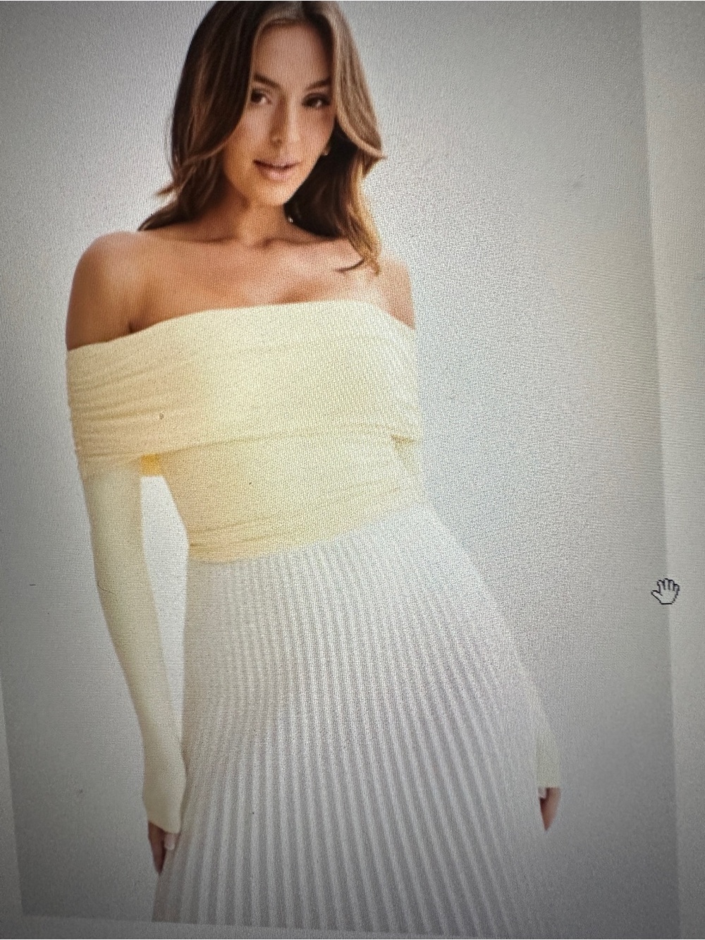Meshki Lucinda lemon yellow Off-Shoulder Long Sleeve Top S